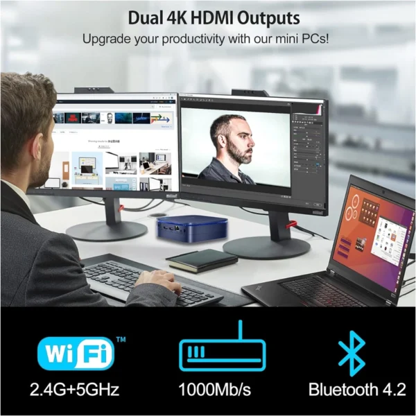 Mini PC Blackview MP80 Intel N97 16GB 512GB SSD W11P Azul 6931548314172