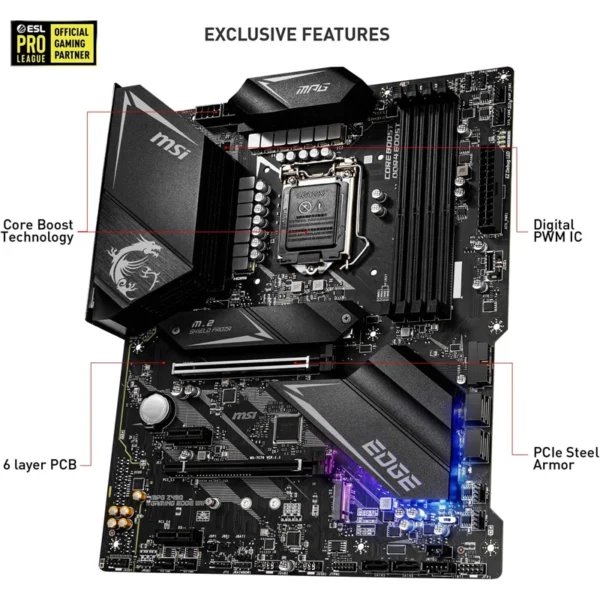 Motherboard ATX MSI MPG Z490 Gaming Edge Intel LGA 1200 Socket