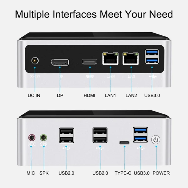 MultiTek NUC Mini PC i3-8140U 8GB 256GB WiFi BT W11P V310 Mini PC