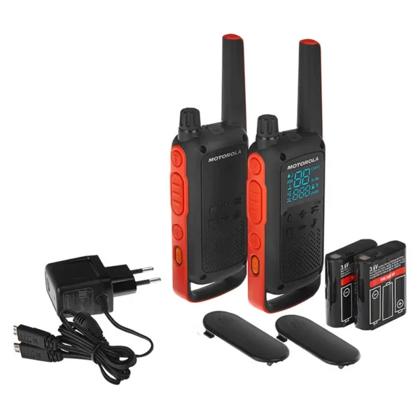 Rádio Walkie-Talkie Motorola T82 10Km 16CH IPX4 2Pcs Preto/Laranja T82-TWIN-PACK