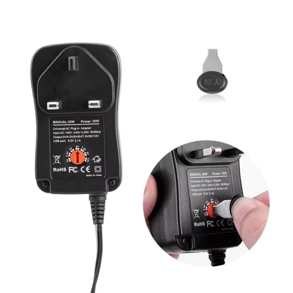 Transformador / Carregador Universal DC 3V-12V 6 em 1 30W 120cm DC-6-1-3V-12V