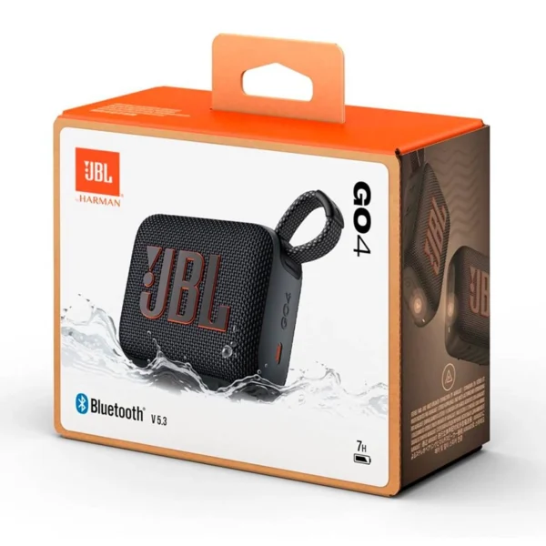 Coluna Bluetooth Portátil JBL Go 4 Resistente à Água e Pó Preta JBLGO4BLK