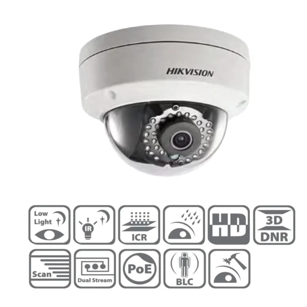Câmara IP Hikvision DS-2CD2112F-I 1.3MP Dome 2.8mm POE IR 30M