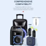 Microfone Lapela de Cabeça Sem Fios 2.4Ghz 3.5mm/6.35mm 50mm GFSK