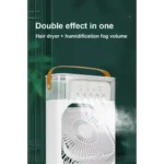 Ventilador Portátil de Ar Fresco Umidificado LED USB-C