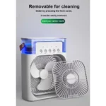Ventilador Portátil de Ar Fresco Umidificado LED USB-C