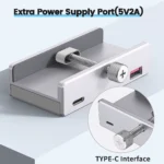 HUB USB 1xSD 1xMicro SD 3xUSB-A 1xUSB-C Com Suporte de Fixação