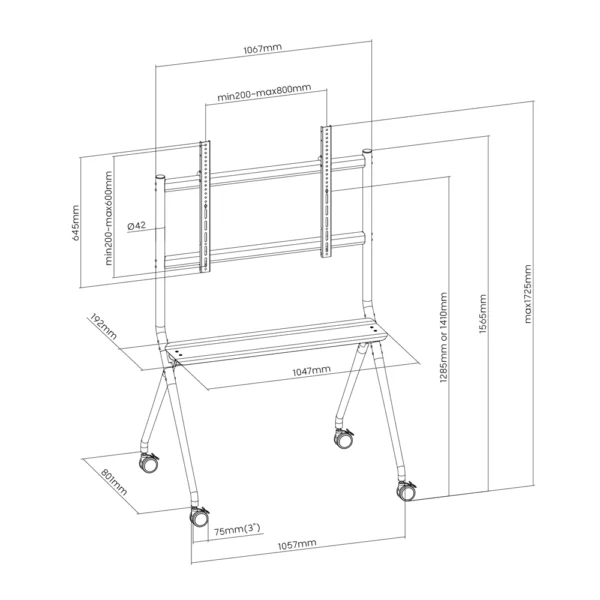 Suporte Móvel Ewent EW1542 p/ TV de 50" a 86" 120Kg