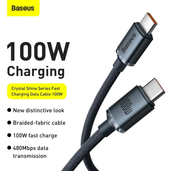 Cabo USB-C (M) P USB-C (M) 1.2M 100W Baseus Preto 6932172602864