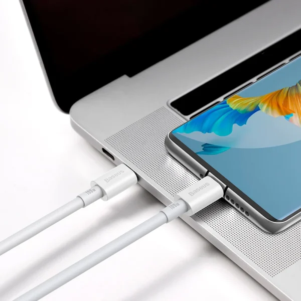 Cabo USB-C (M) P/ USB-C (M) 1M 100W Baseus Branco 6932172601980