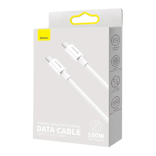 Cabo USB-C (M) P/ USB-C (M) 1M 100W Baseus Branco 6932172601980