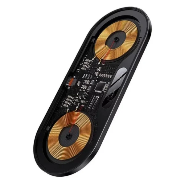 Carregador Wireless 2 em 1 Baseus 20W Digital Led Display Preto 6932172612672