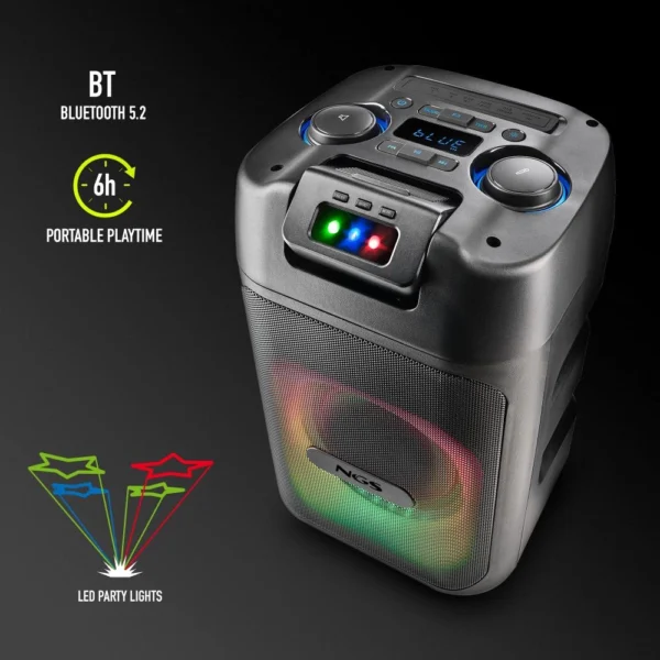 Coluna Bluetooth Portátil NGS Wild Club 80W Preta 435430625813