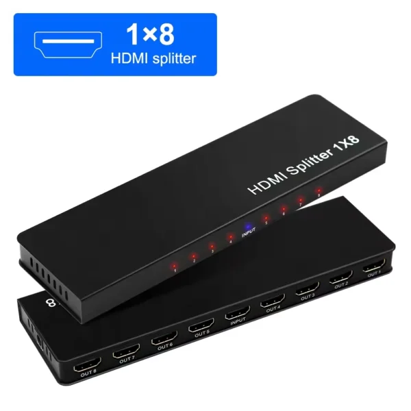 Splitter HDMI 1x8 UHD 4K@30Hz 3D 1 Entrada 8 Saídas HDMI-SPLITTER-1X8