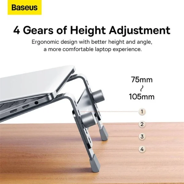 Suporte Para Laptop Baseus Stand 4-Gear Ajustável Cinzento Espacial 6932172630454