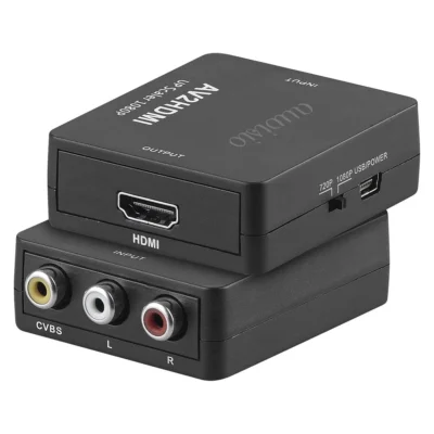Adaptador AV Para HDMI FHD Up Scaler 1080P Preto