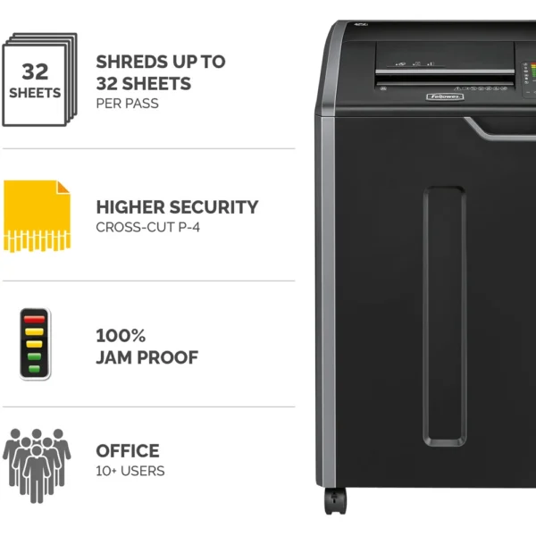 Destruidor de Documentos Fellowes 425CI 30 Folhas Preto