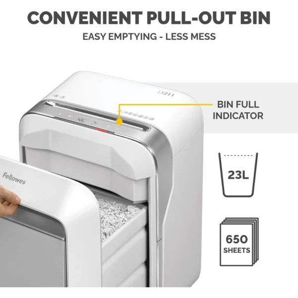 Destruidor de Documentos Fellowes LX211 15 Folhas Branco