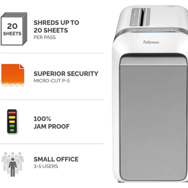 Destruidor de Documentos Fellowes LX221 20 Folhas Branco