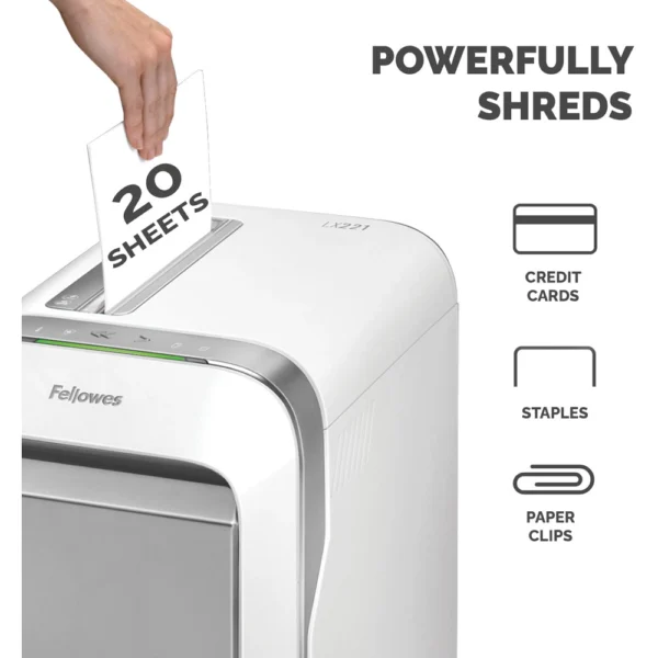 Destruidor de Documentos Fellowes LX221 20 Folhas Branco