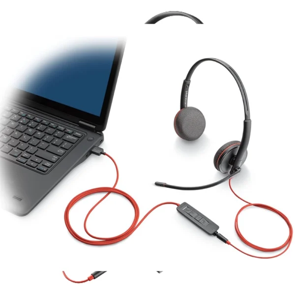 Headset HP Poly Stereo 3.5mm + USB-C/A Adapter + Bolsa 8X229A6