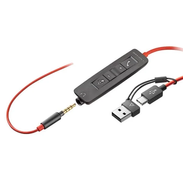 Headset HP Poly Stereo 3.5mm + USB-C/A Adapter + Bolsa 8X229A6