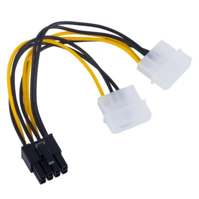 Adaptador 2x Molex 4-Pin Para PCI-E 8-Pin – Cabo de Alimentação GPU 17cm