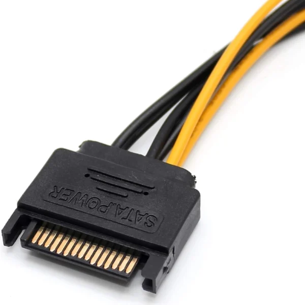 Adaptador Cabo Sata 15-Pin Macho Para PCI-E 8-Pin (6+2) 20cm