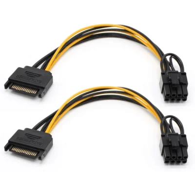 Adaptador Cabo Sata 15-Pin Macho Para PCI-E 8-Pin (6+2) 20cm