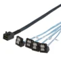 Cabo Mini SAS SFF-8643 Para 4xSATA 90 Graus 1M