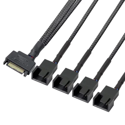Cabo Splitter Sata Power 15-Pin Para 4x Fan 4-Pin 27cm