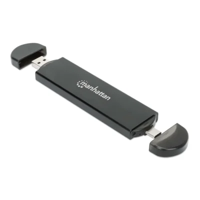 Caixa Externa Para Disco SSD M.2 NVMe Manhattan 130639 SATA USB-A/C 10Gbps