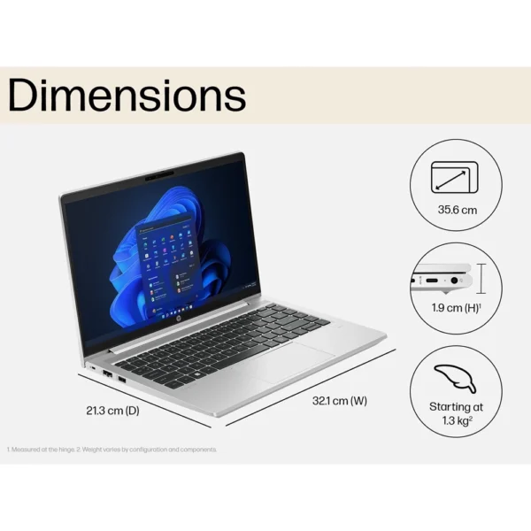 Portátil HP ProBook 440 G10 14” FHD – Intel Core i7-1355U, 16GB RAM, 512GB SSD, Windows 11 Pro – Prateado (967U1ET#BH5)