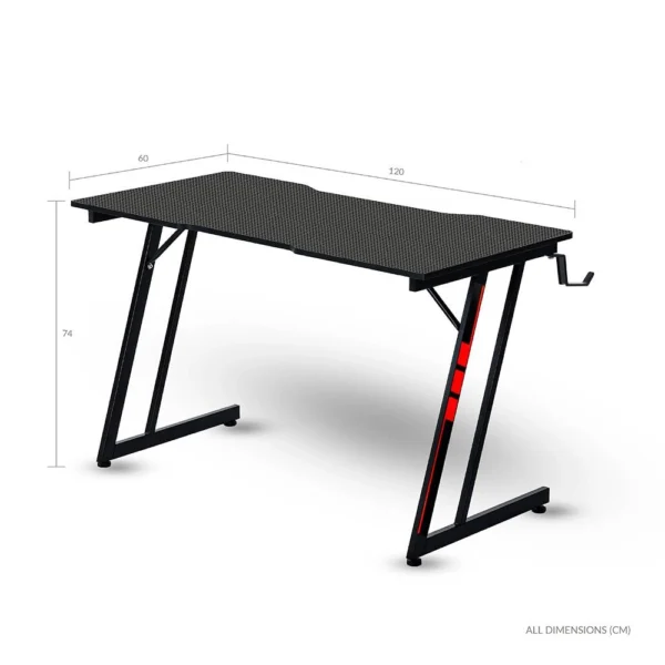 Secretária Gaming Napofix Zeti GD2200 (120x60cm) Preta