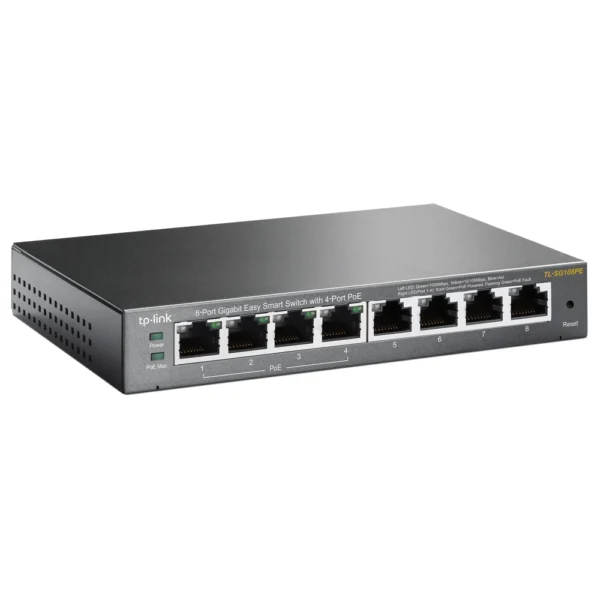 Switch 8 Portas TP-Link TL-SG108PE Gigabit Easy Smart 4xPOE Metal