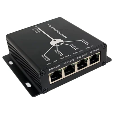 Switch POE Extender 4 Portas 10/100 48V 25.5W 120M