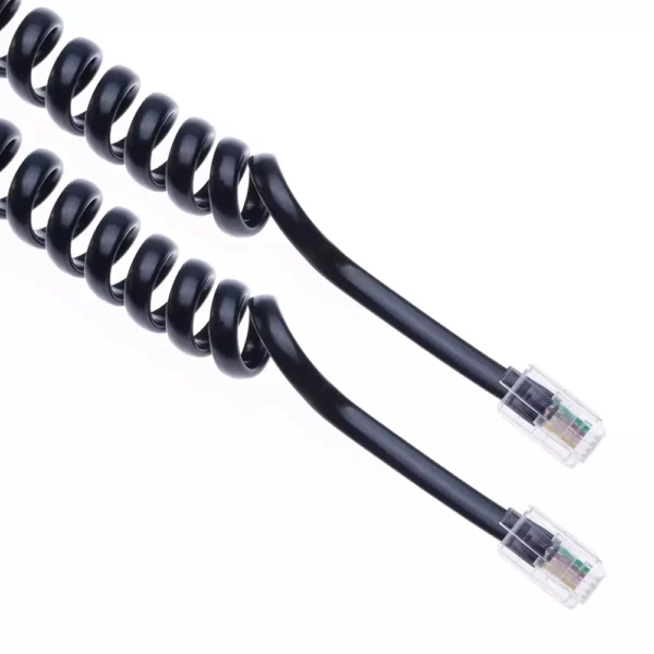 Cabo RJ9 Espiral Para Telefone 2M Preto TEL-4C-02T-BK