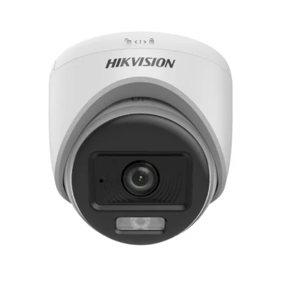 Câmara Turret Analógica Hikvision DS-2CE70KF0T-LPFS 3K ColorVu Áudio 2.8 mm IP67