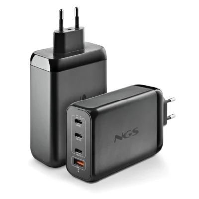 Carregador USB 240W NGS BUD GAN Ultrarrápido 3USB-C + 1USB-A Preto