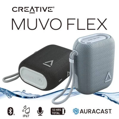 Coluna Bluetooth Creative MUVO Flex Auracast IP67 Preta