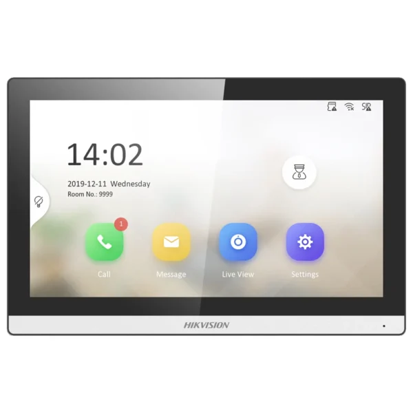 Monitor Videoporteiro Hikvision DS-KH6350-WTE1 IP 7" Touch Screen, Wi-Fi, PoE