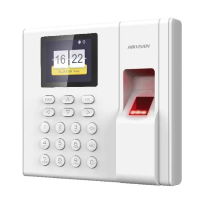 Terminal Biométrico Hikvision DS-K1A8503MF-B 2.4″ LCD, Impressão Digital, Cartão Mifare, RJ45, USB, Bateria 3h