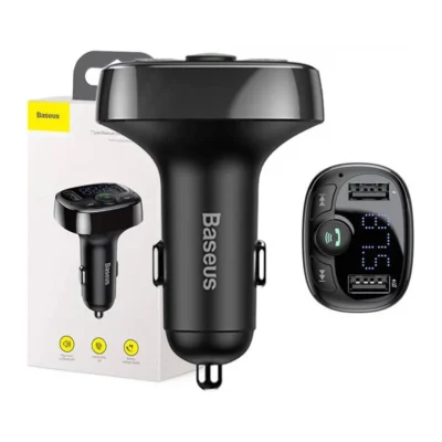 Transmissor FM de Isqueiro Baseus S-09A 3.4A Dual USB-A + Carregador/Bluetooth/MicroSD Preto