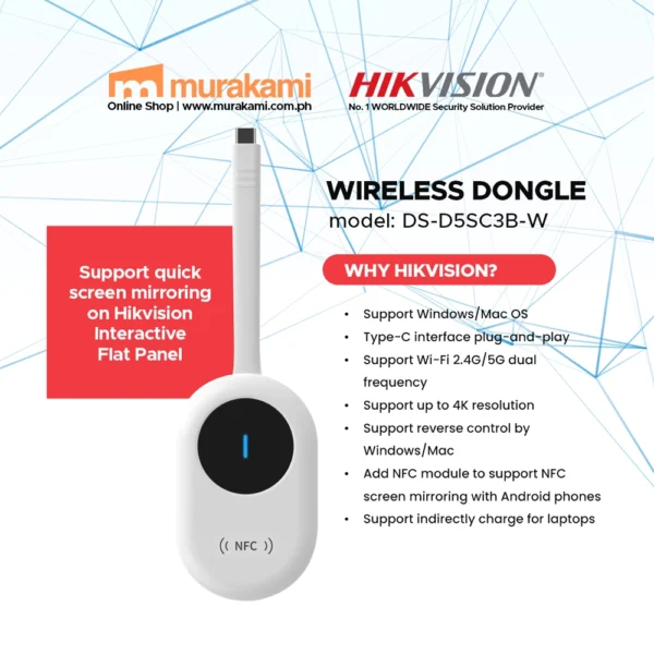 Wireless Dongle Para Tela Interactiva Hikvision DS-D5SC3B-W