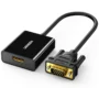 Adaptador de Vídeo VGA Para HDMI FHD 3.5mm Áudio VGTA to HDMI
