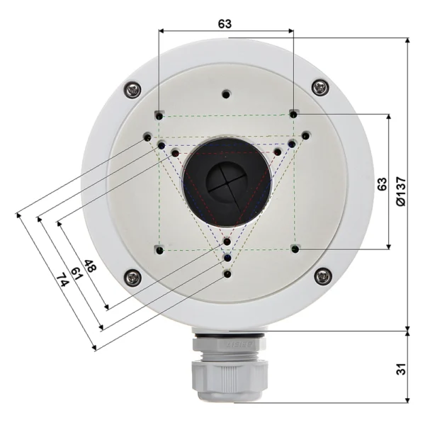 Caixa de Conexão Para Câmaras Dome Hikvision DS-1280ZJ-S Branca