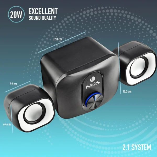 Coluna 2.1 NGS Comet USB 3.5mm 20W 435430620801