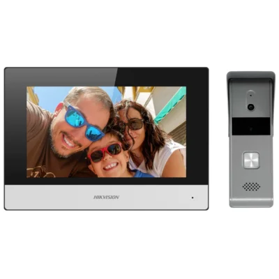 Kit Videoporteiro Híbrido – Hikvision DS-KIS303 7″ Touch IP65
