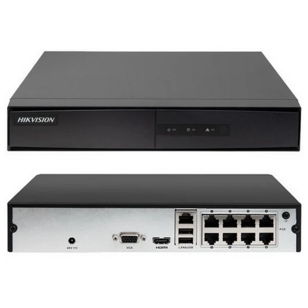 NVR 8 Canais Hikvision DS-7108NI-Q1/8P/M 8 Portas POE 1U H.265+