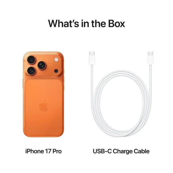 Smartphone Apple iPhone 17 Pro 6.3" 256GB Laranja Cósmico MG8H4QL/A